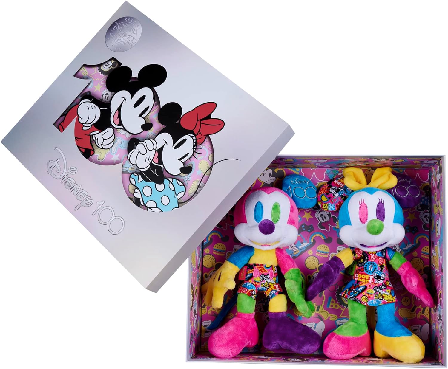 Disney 100 years, Mickey and Minnie Mouse, Amazon Exclusive Set 3, Limited Edition, 33cm plush figures, Collectible Item, Special Edition, gift box, Mickey Mouse, the first months of life