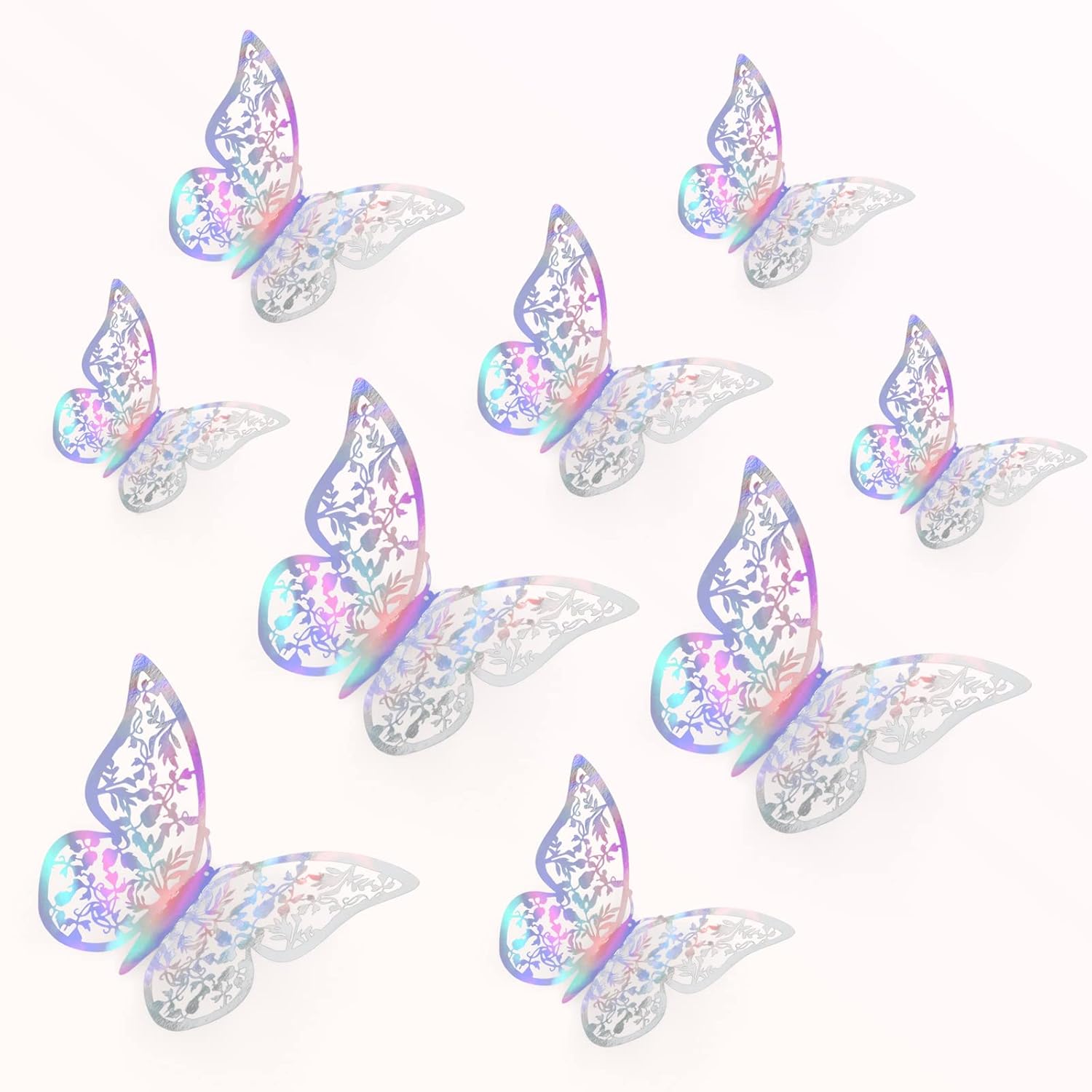 Realjoy 36Pcs 3D Butterfly Wall Sticker 3 Sizes Butterfly Wall Decals Butterflies Stickers for Walls Bedroom Party Wedding Decors(Colorful), Multicolor