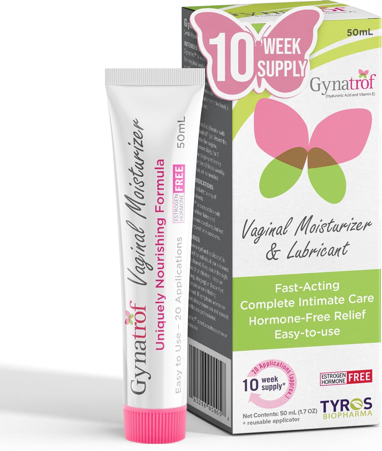 Vaginal Moisturizer – Fast-Acting, Hormone-Free Relief for Vaginal Dryness, Itch & Irritation, Hyaluronic Acid & Vitamin E for Menopause Comfort, Easy to Use – 20 Applications, 50 mL