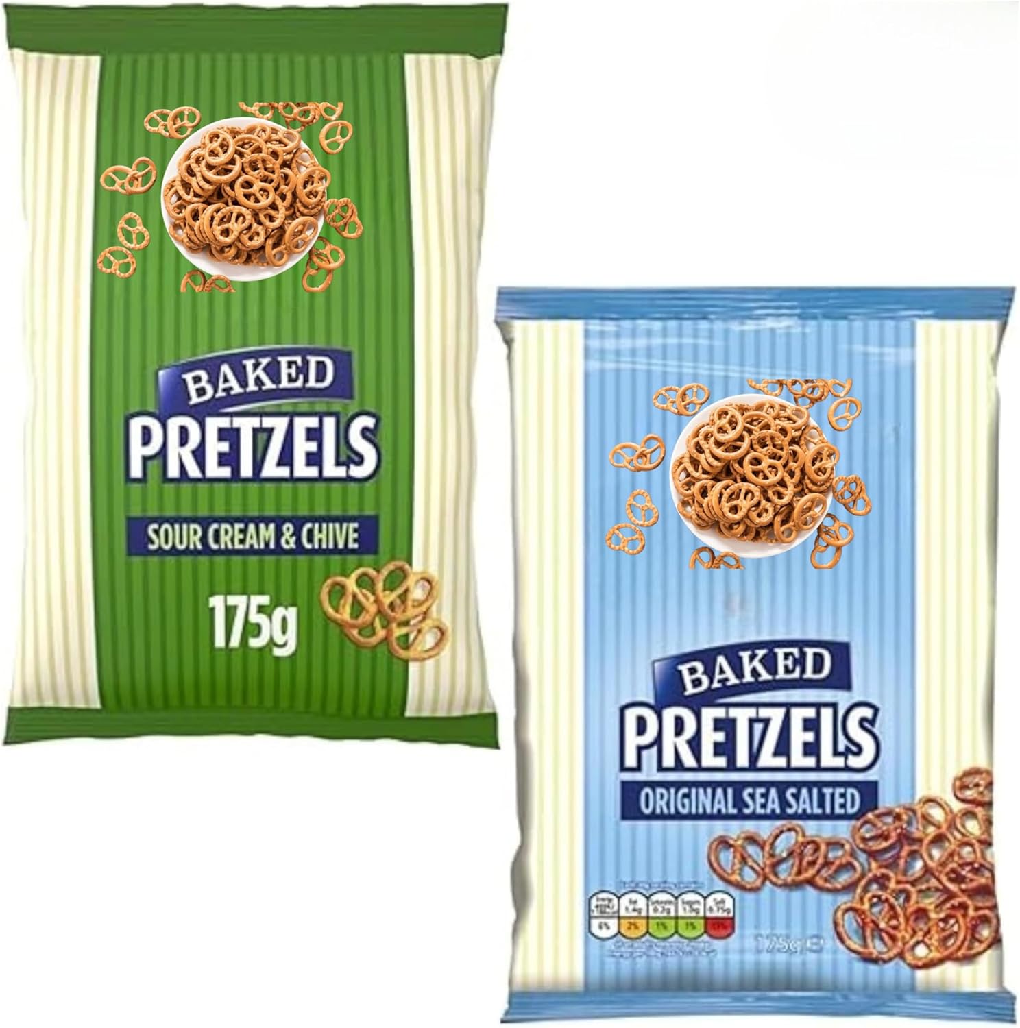 Pretzel Bundle with Penn State Sour Cream & Chive Sharing Pretzels 175g with Pretzels Salted 175g (2 Pack)