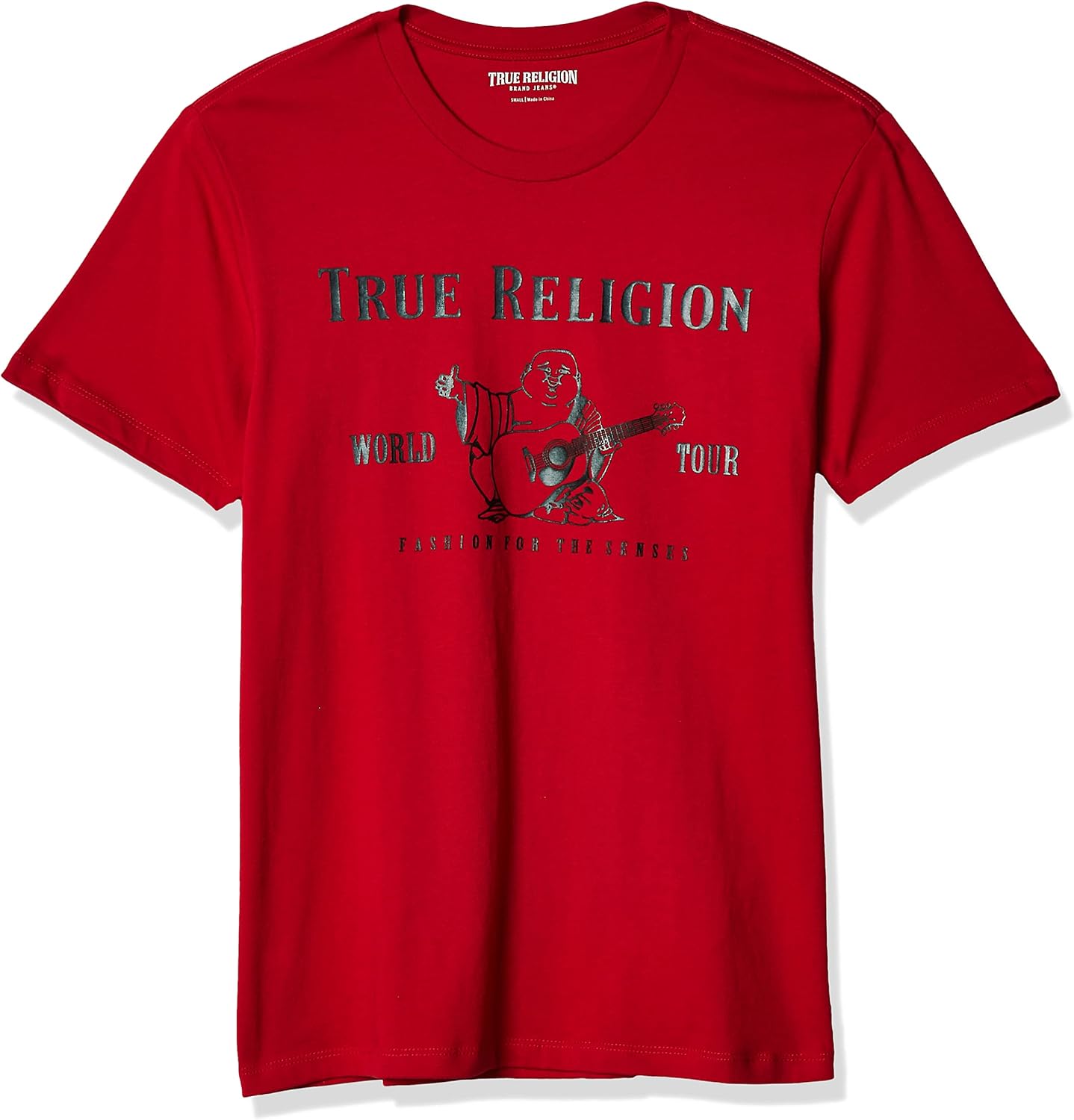 True Religion mens Short Sleeve Metallic Buddha Tee