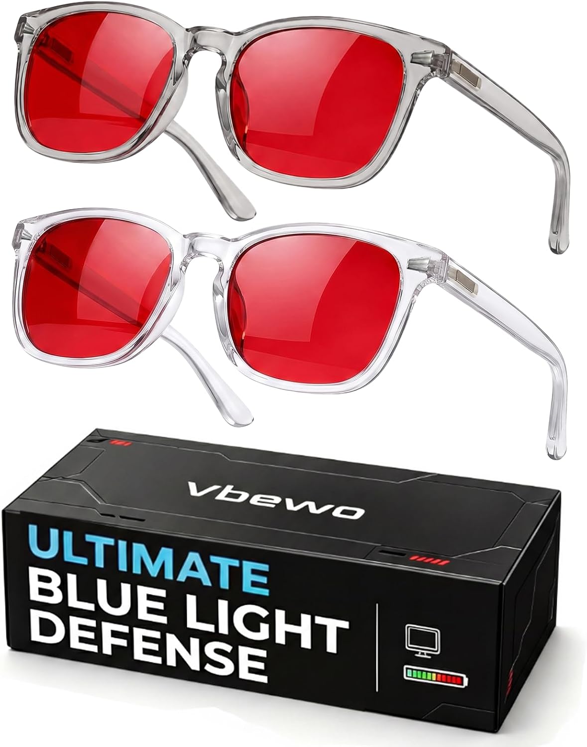 2 Packs Professional Sleep Glasses with 99.9% Blue Light Blocking