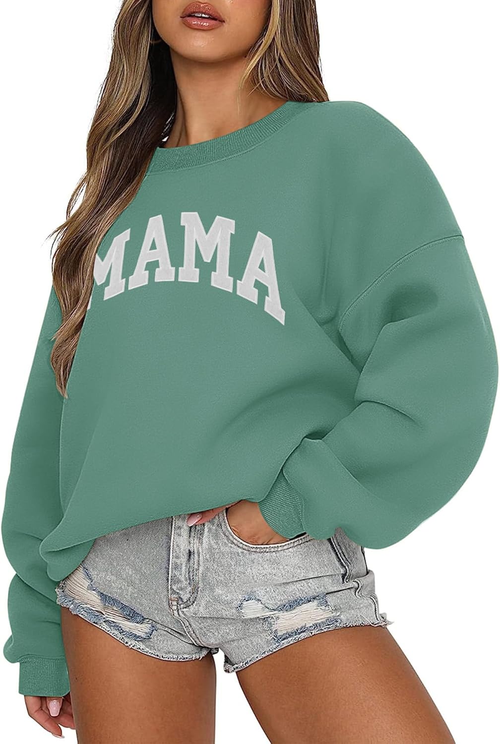 LOMON Crewneck Sweatshirt for Women Casual Oversized Pullover Hoodies Long Sleeve Fleece Tops Sweater