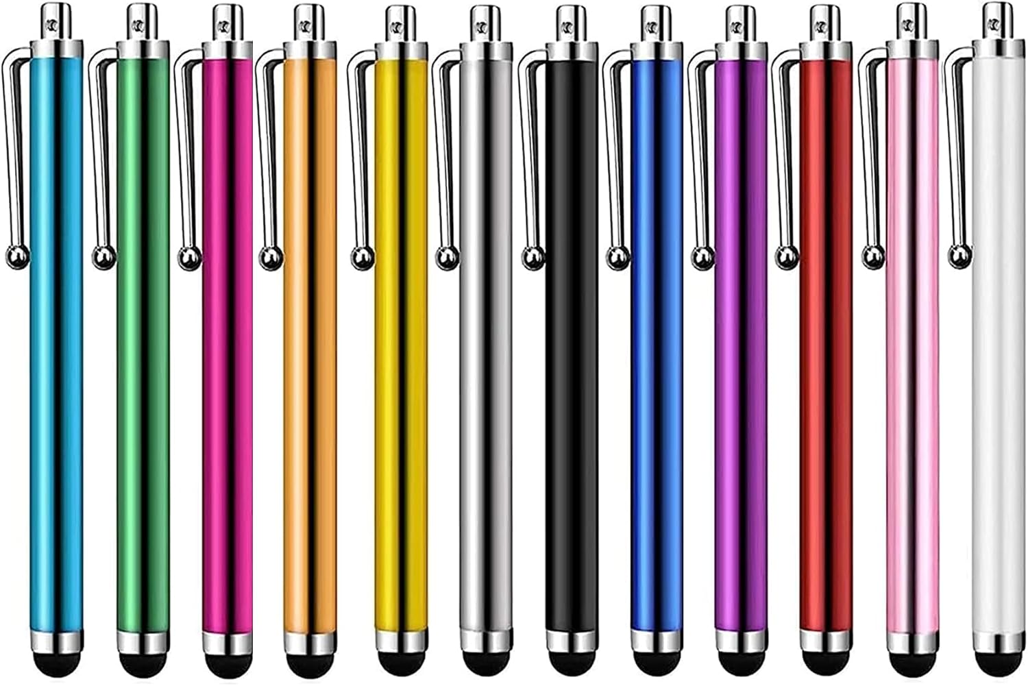 Stylus Pens for Touchscreens, 12 Pack Universal Capacitive Touch Screen Pens for Tablets iPad iPhone Smartphone&All Touch Screen Devices - Multiple Colors