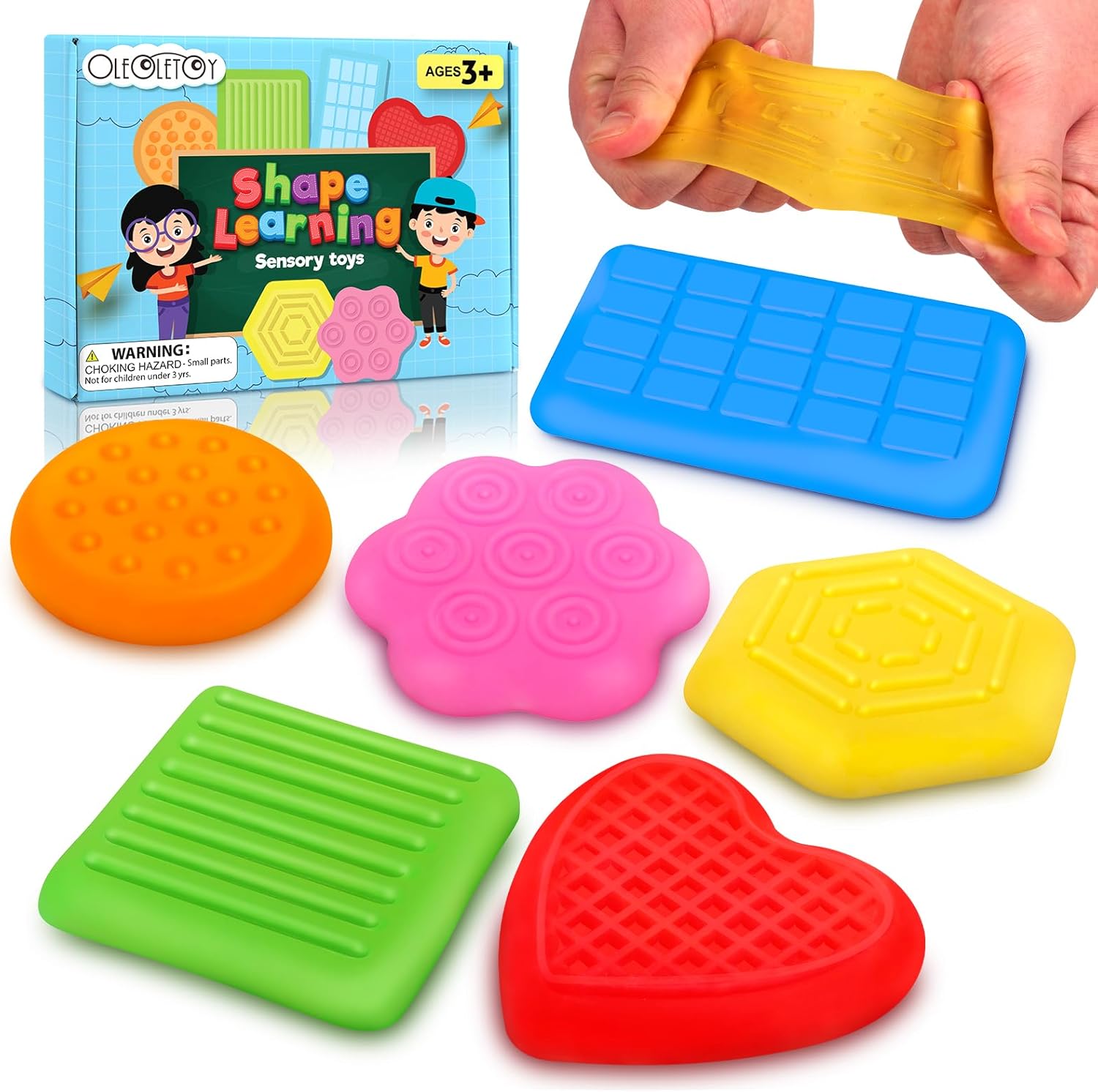 Squishy Fidget Toys Kids Adults : Textured Tactile Sensory Toys for Autism Kids Calming, Fidgets for Classroom Students, Sensory Room Must Haves, Easter Basket Stuffers Egg Fillers