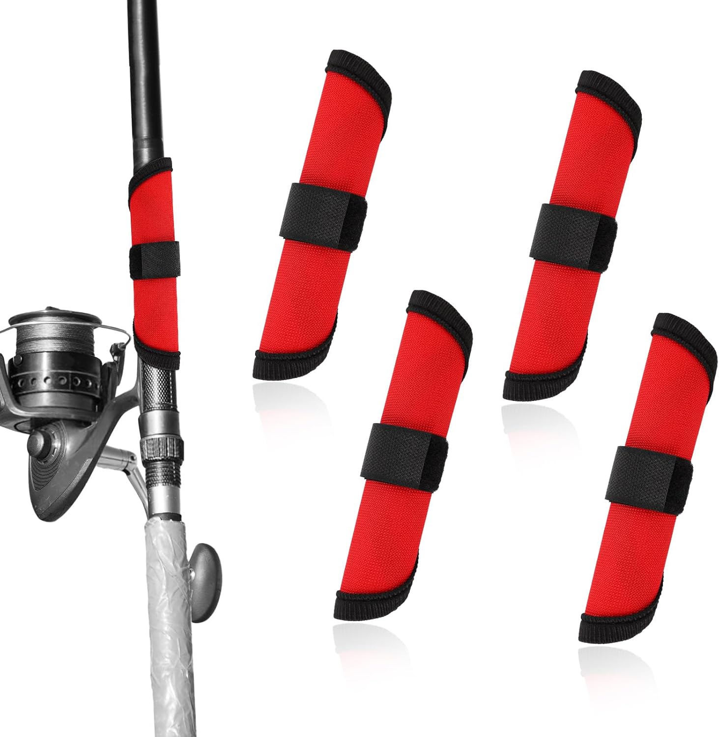 BOXOB 4pcs Fishing Lure Covers, 5.91 Inch Fishing Hook Covers Fish Pole Sleeve Fish Bait Gloves Protectors Wraps Essential Gear for Fishermen Gift