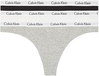 Calvin Klein Women's Carousel Logo Cotton Stretch Thong Panties, 3 Pack