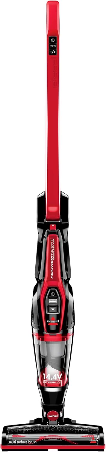 BISSELL, 3079 Featherweight Cordless XRT 14.4V Stick Vacuum, Black, Red