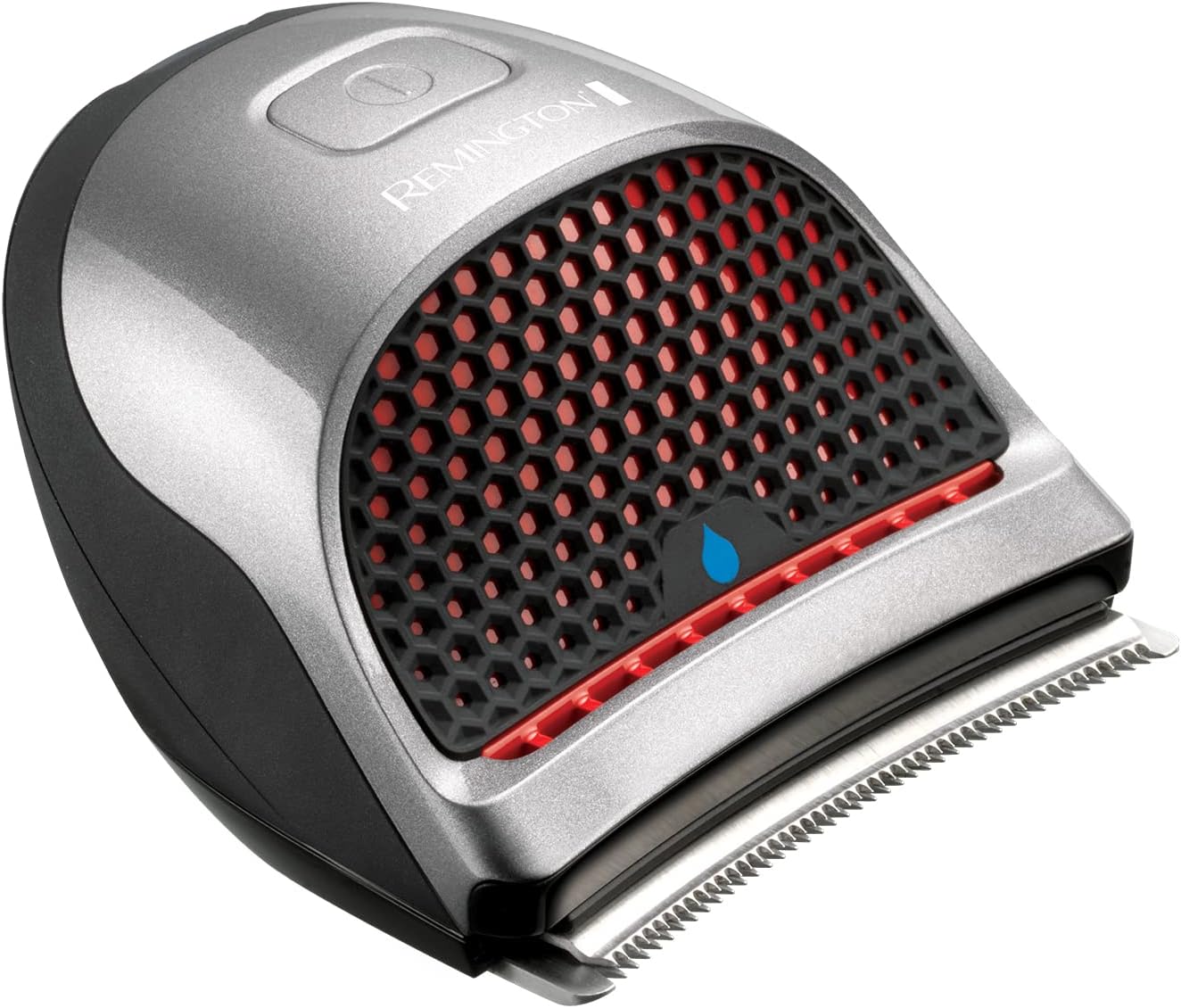 Remington Quick Cut Hair Clippers with 9 Comb Lengths Curved Blade for Rapid Hair Trimming Detailing with Storage Pouch - HC4250, Black/Red