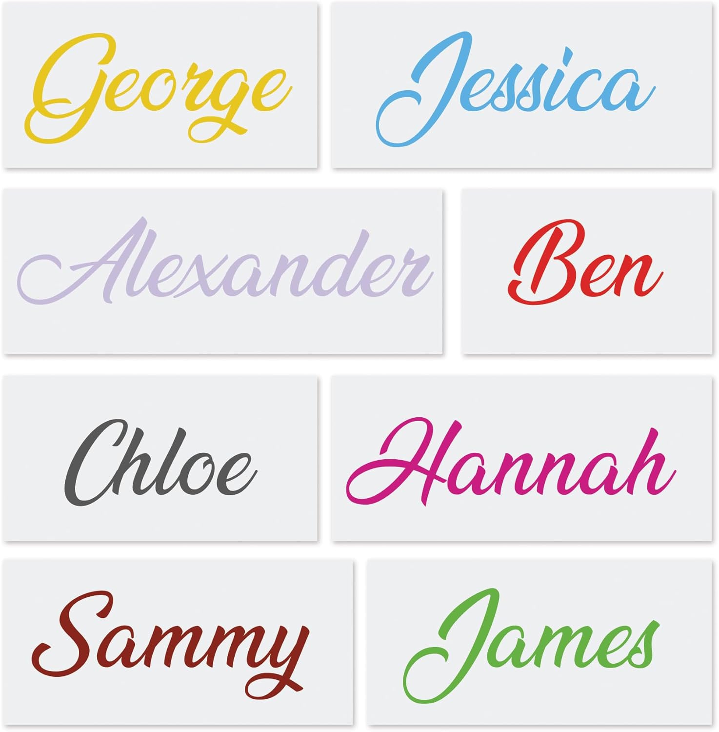 Beautiful Personalised Vinyl Name Stickers 3 cm Height 21 Beautiful Colours. Perfect for Weddings - Glass - Box - Wine - Bottles - Label Decal