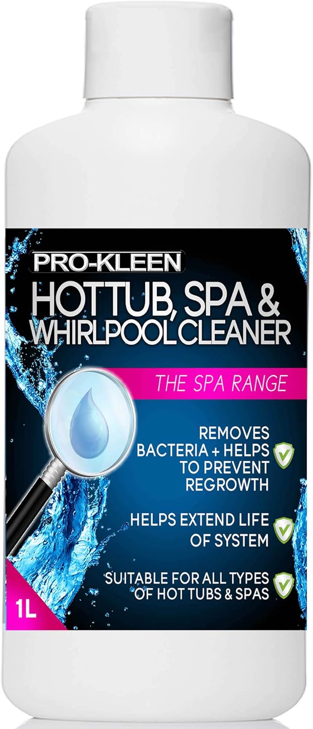 Pro-Kleen Hot Tub, Spa and Whirlpool Cleaner 1L - Hygienic, Long-Lasting, Easy to Use Formula - Suitable for All Hot Tubs, Spas + Whirlpools - Removes Bacteria, Dirt, Slime + Unpleasant Smells