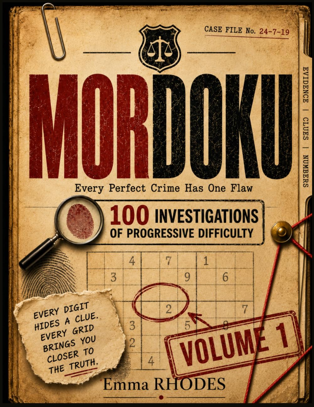MORDOKU — Every Perfect Crime Has One Flaw, The Numbers: Every Sudoku Hides a Clue — a Code, a Licence Plate, a Combination. Yours to Read | 100 Cases of Progressive Difficulty