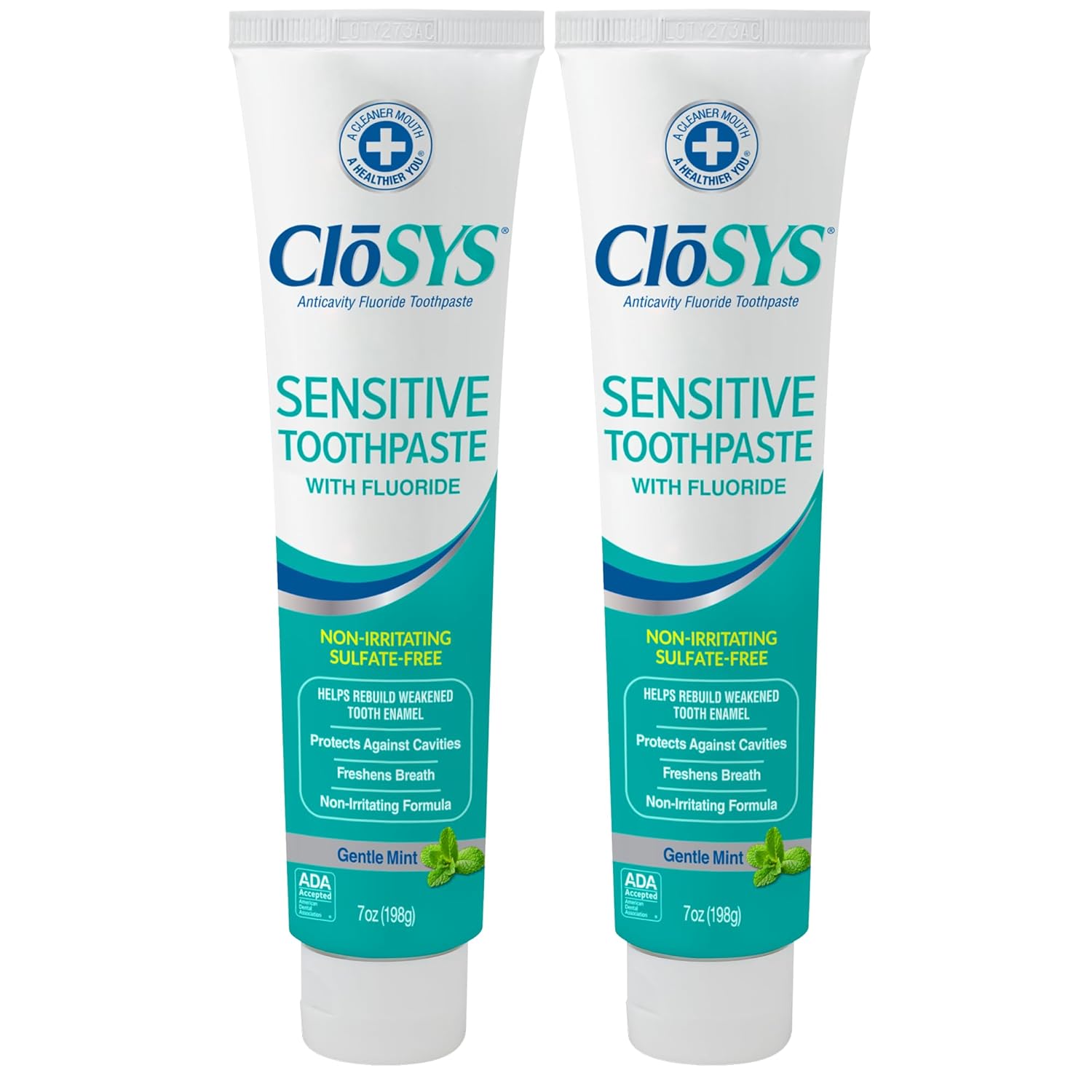 CloSYS Fluoride Toothpaste, 7 Ounce (2 Pack), Gentle Mint, Whitening, Enamel Protection, Sulfate Free, 7 Ounce (Pack of 2)