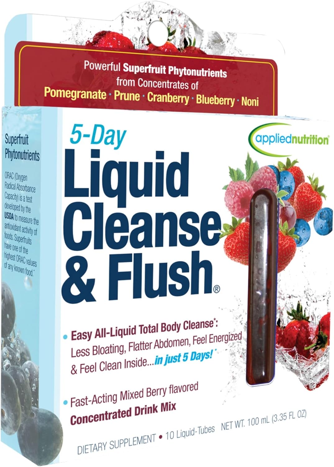 Applied Nutrition 5-Day Liquid Cleanse & Flush 10-Twist Tubes 3.4 fl. oz.