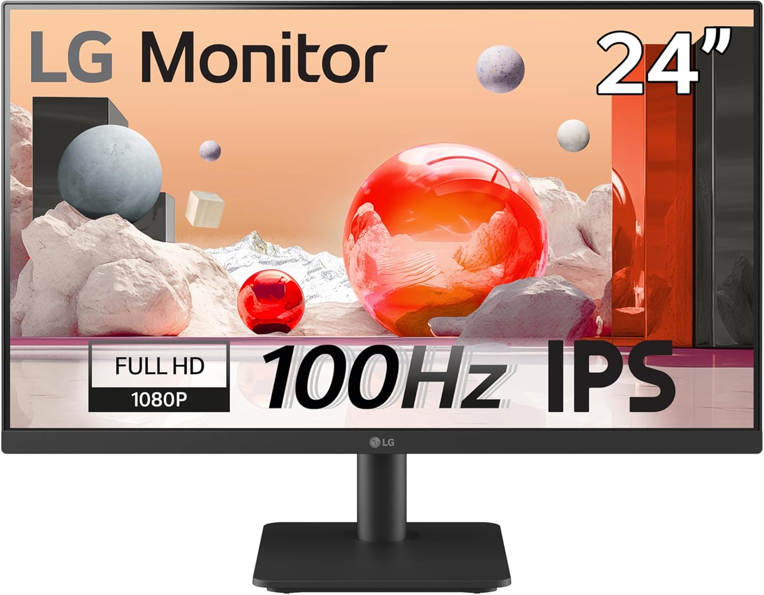 LG Electronics Monitor 24MS500, 24 Inch, 1080p, 100Hz, 5ms, IPS Display, Smart Energy Saving, HDMI