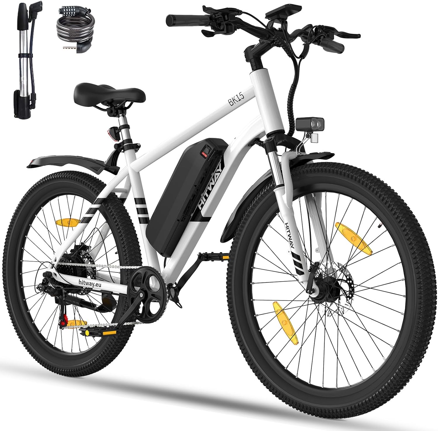 HITWAY Electric Bike E Mountain Bike, 27.5/26 inch Electric Bicycle Commute E-bike with 36V13Ah/48V15Ah Removable Battery, 7 Speed, range 60-100km