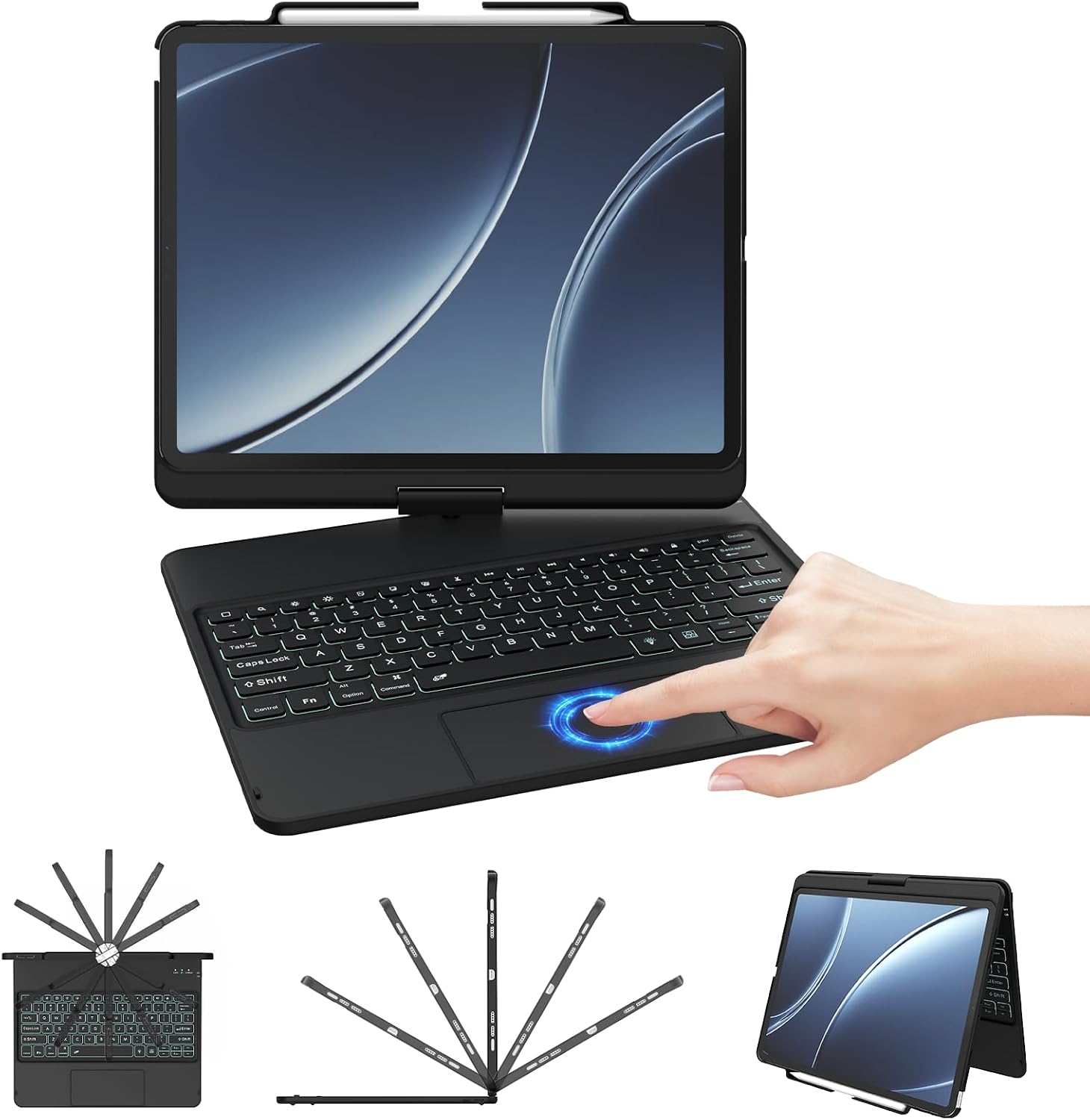 FUWANG Keyboard Case for iPad Air 13 in M4 2026/M3 2025/M2 2024,360° Swivel