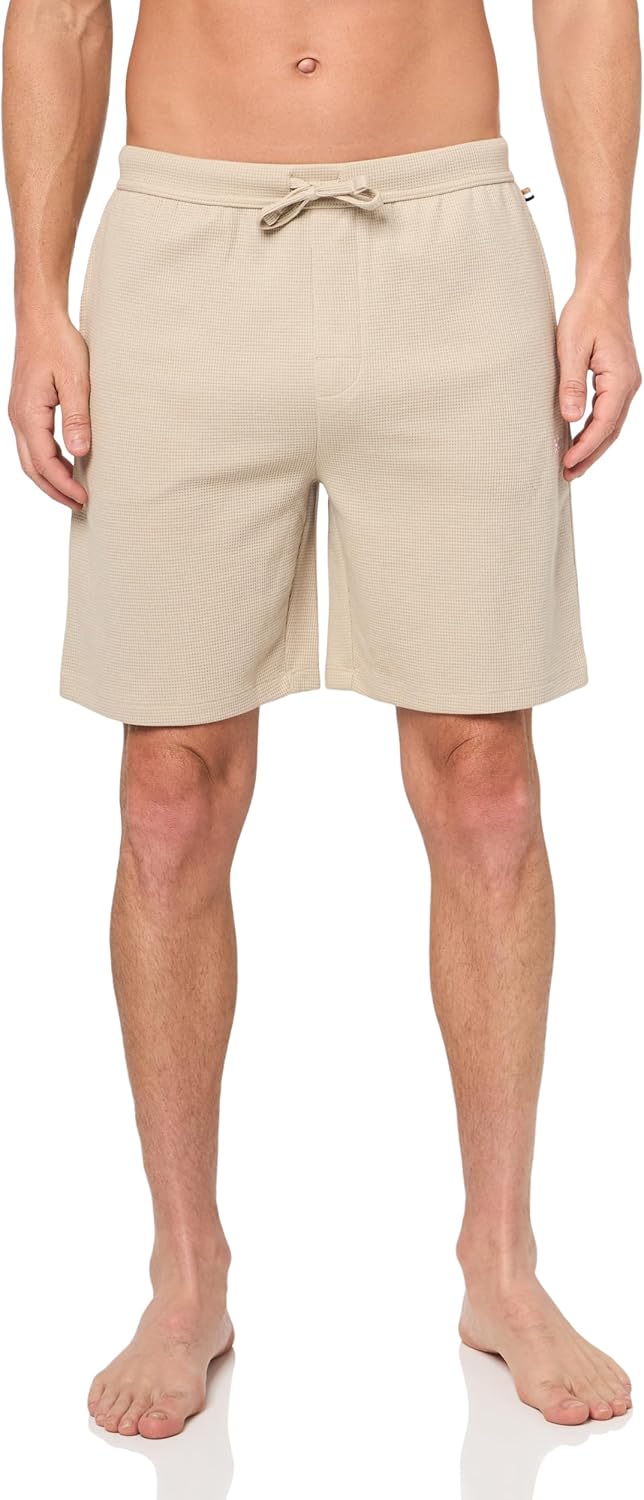 BOSS Men's Waffle Contrast Logo Lounge Shorts