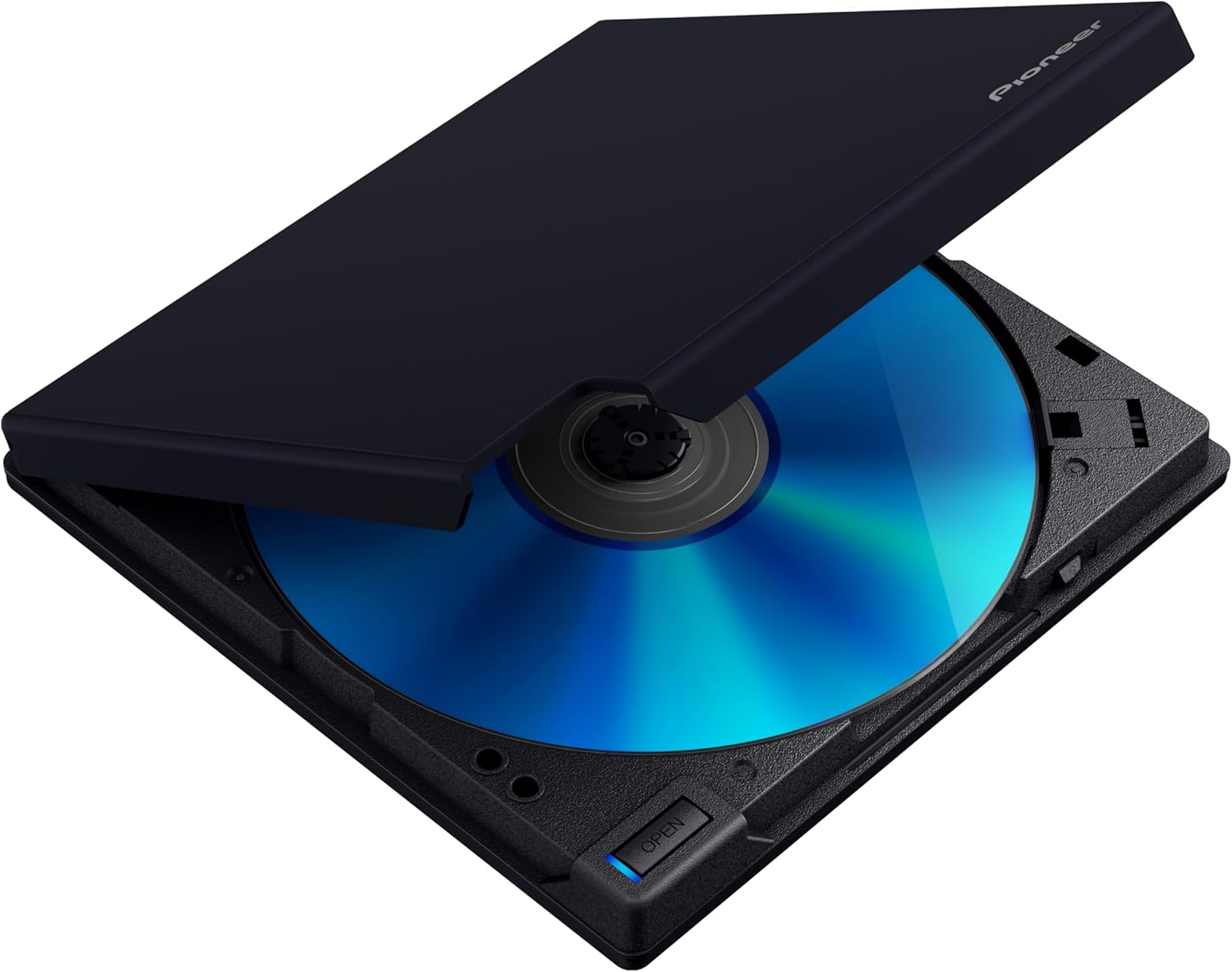 Pioneer External Blu-ray Drive BDR-XD08UMB-S Matte-Black Body USB 3.2 Gen1 (USB Type-C) / 2.0 Slim Portable BD/DVD/CD Writer high-Grade Rubber Coating
