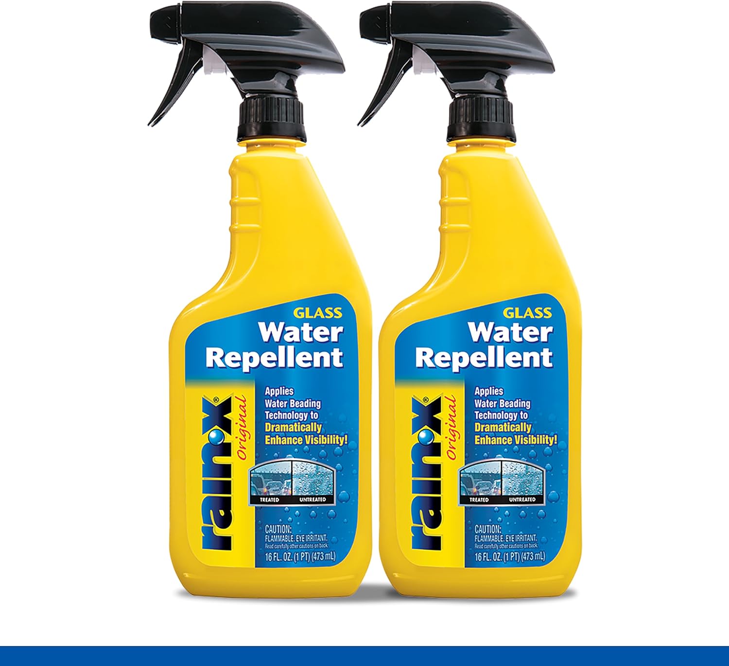 Rain-X 630529 Glass Treatment Trigger, 16 fl oz - Exterior Glass Treatment to Drastically Improve Wet Weather Driving Visibility During All Weather Conditions (Pack of 2)