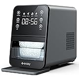 ecozy Nugget Ice Maker Countertop, Intuitive Ergonomic EcoScreen with One-Touch Timer, 33Lbs/24H Pebble Ice Maker Machine, Pull-Out Ice Basket with 3Lbs Storage, Self-Cleaning for Drinks & Cocktails