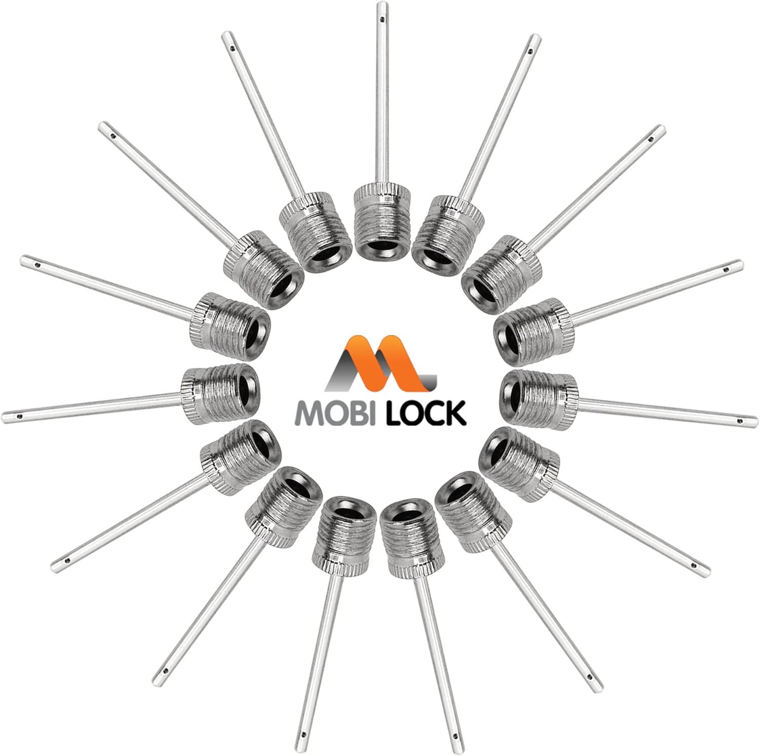 Mobi Lock Ball Pump Inflation Needle - Stainless Steel Air Pump Needles - Ideal for Blowing Up Football, Basketball, Volleyball, and All Other Sports Balls