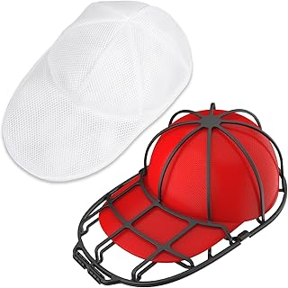 1-Set Hat Washer Cage with Mesh Bag, Baseball Hat Cleaner Cap Washer for Dishwasher/Washing Machine, Hat Cleaner Protector Fit for Adult and Kids Hats, Black