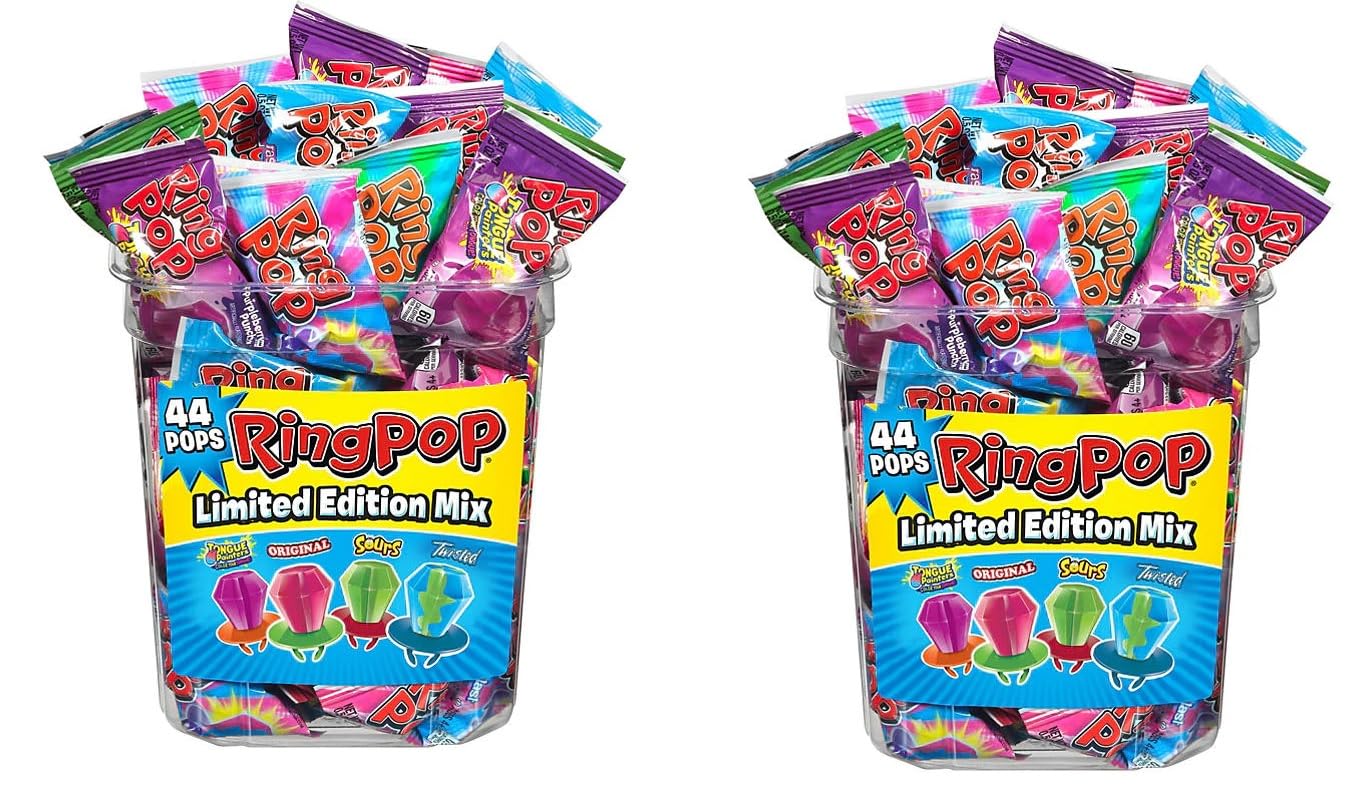 Ring Pop Individually Wrapped Bulk Lollipop Suckers In Assortment of 5 Flavor Variety Pack
