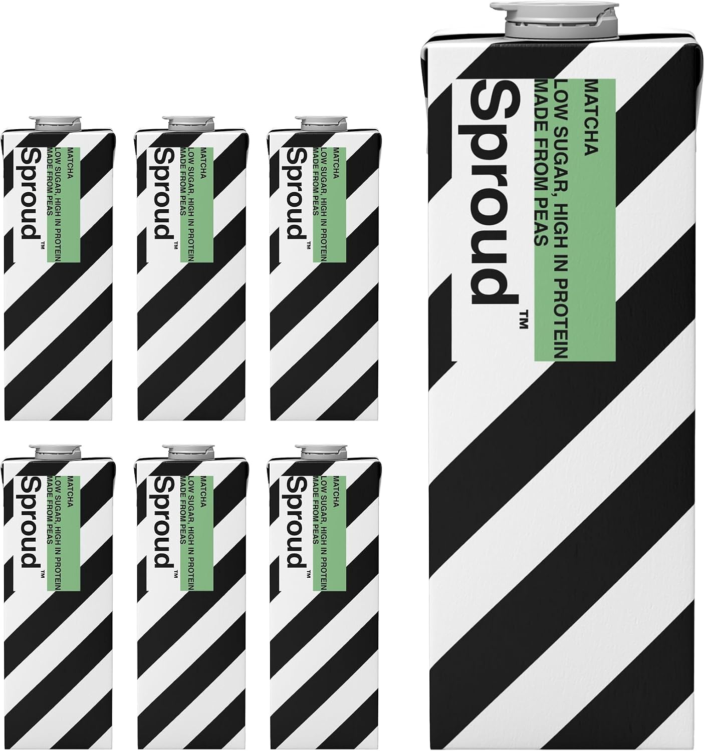 SPROUD - Ready To Drink Matcha Latte, Powered by Peas, Easy to Froth (Matcha) (6 x 1L)