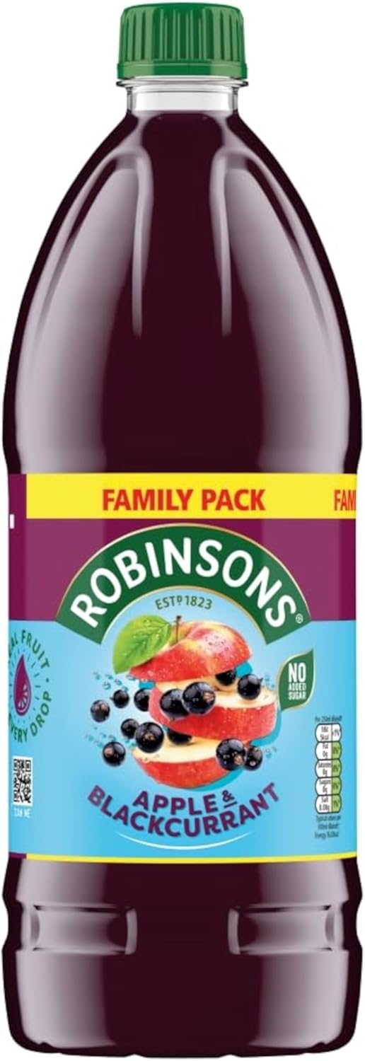 Robinsons Apple & Blackcurrant No Added Sugar Squash 2L Bottle