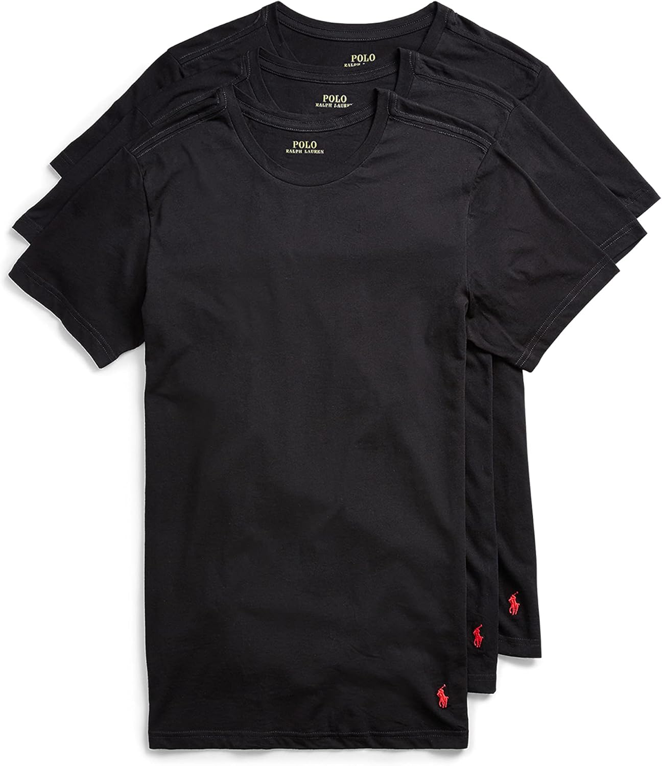 POLO Men's Ralph Lauren Slim Fit Wicking Crew Undershirts 3-Pack