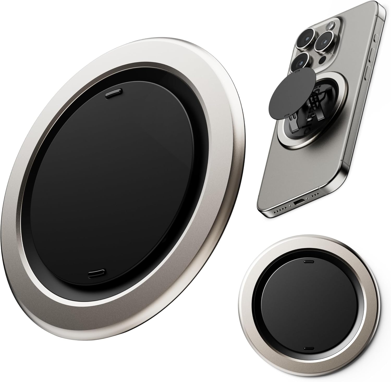 OhSnap 4 Luxe Phone Grip – Thin Magnetic and Adhesive Ring Holder for MagSafe, Multi-Grip Positions Mount, Compatible with iPhone Wireless Charging
