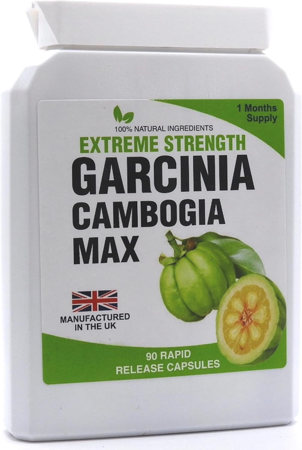 90 Capsules Garcinia Cambogia Max Pure Extreme Weight Management Detox Capsules 1500mg Daily Dose Dieting UK Manufactured