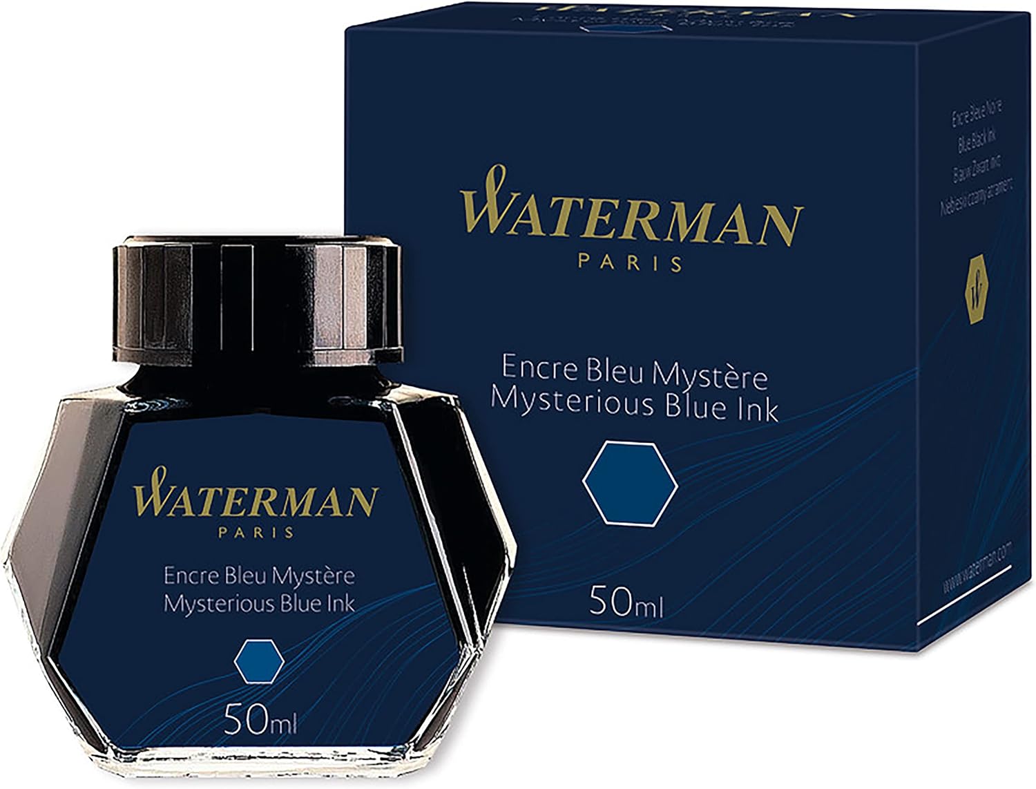 Waterman Mysterious Blue Fountain Pen Ink 50ml Bottle Premium Writing Experience for All Waterman Fountain Pens