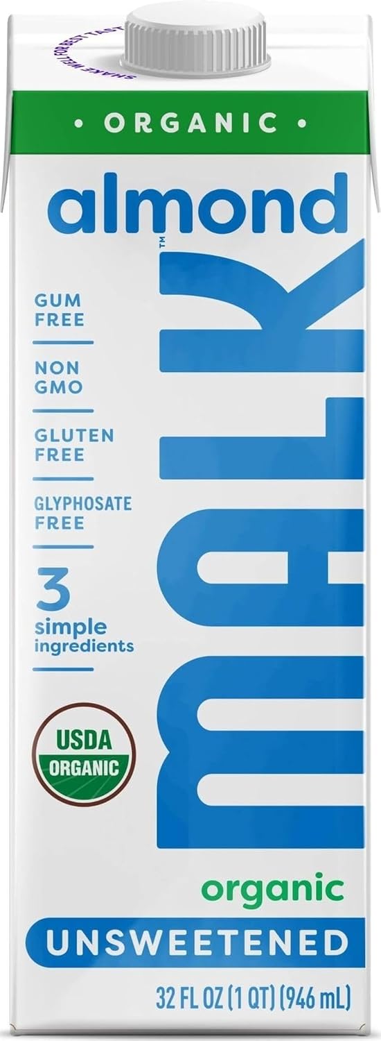 Malk, Milk Almond Unsweetened Organic, 32 Fl Oz