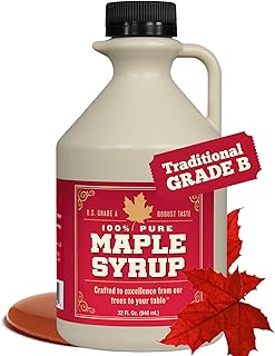 Grade B Maple Syrup 32 Oz Jug – 100% Pure Maple Syrup (Now Grade A Dark) Bold, Robust Flavor – Artisan Maple Syrup Gift – USA-Made Breakfast Syrups & Toppings by Lincoln County Reserve
