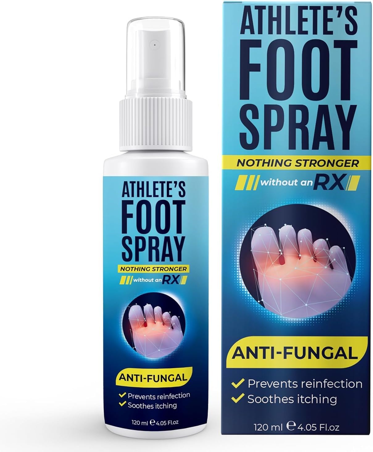 Athlete’s Foot Spray with Tea Tree Oil | Antifungal Treatment for Athlete’s Foot, Jock Itch, Ringworm | Soothes Itchy, Irritated Skin on Feet, Groin & Inner Thighs | Relieves Burning | 120ml