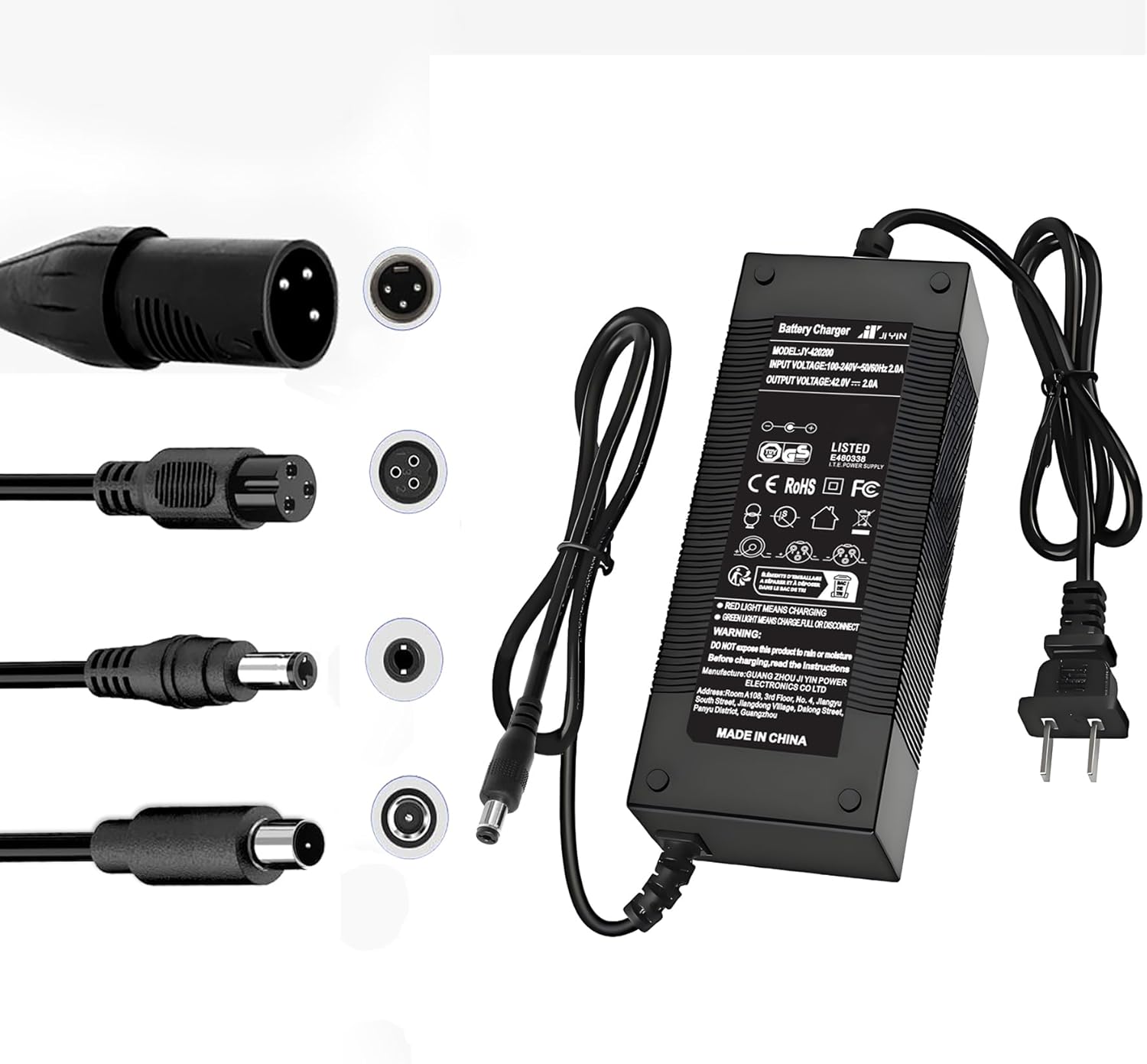 UL Listed 42V 2A Replacement Electric Scooter Charger for 36V Hoverboard Charger with 5 Plugs, Compatible with GOTRAX/ninebot/Jetson/Voyage Scooter Power Adapter