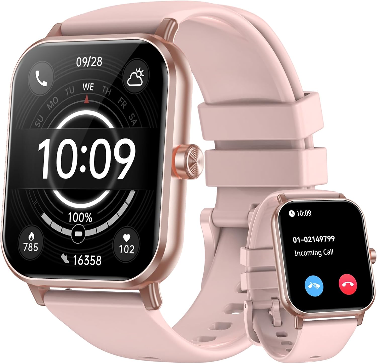 Smart Watch for Men Women (Answer/Make Call) 1.83" HD Touch Screen Fitness Tracker, 120+ Sport Modes, 24/7 Heart Rate/Sleep Monitor/Pedometer/Calories, Fitness Watch for Android/iOS (Pink)