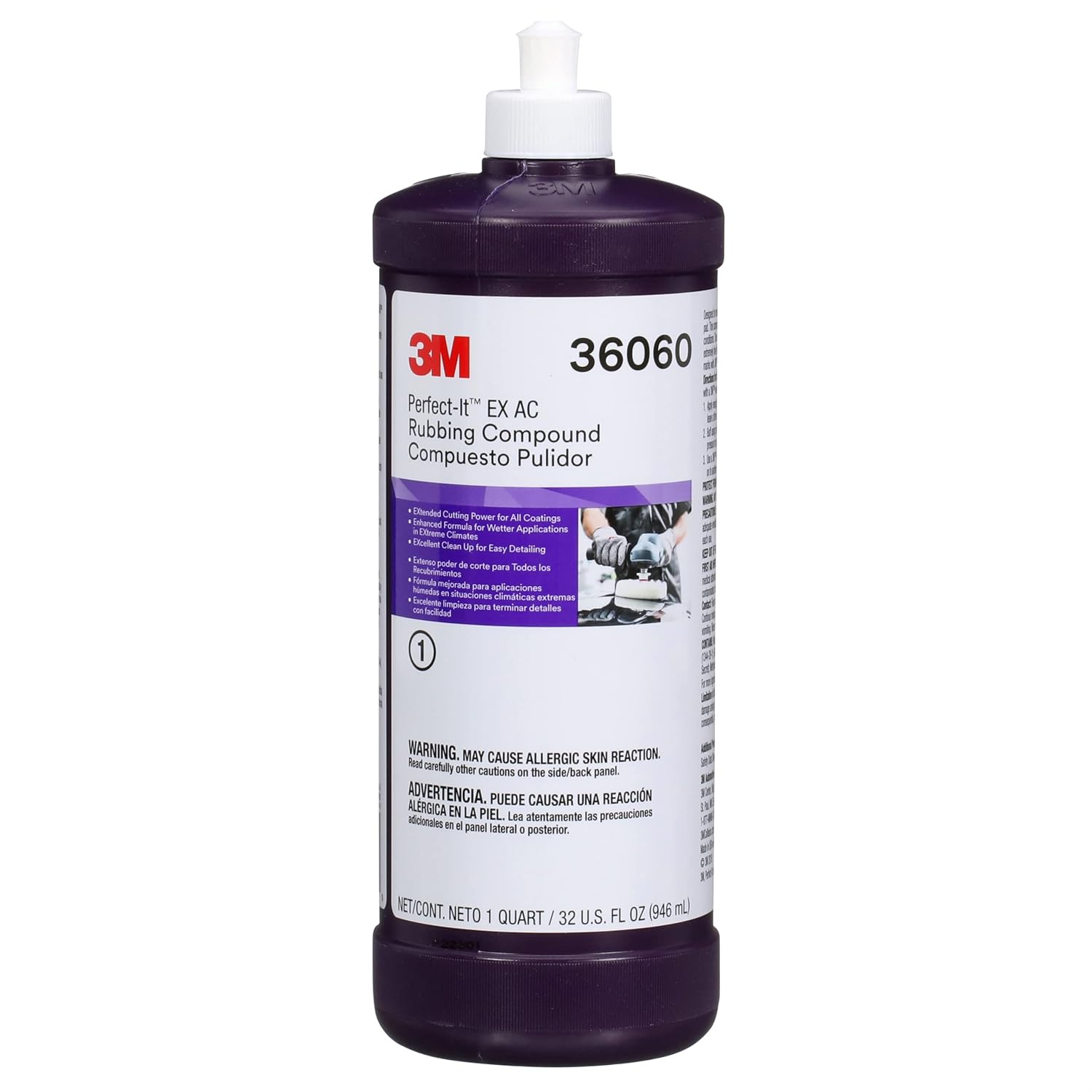Perfect-It Perfect-It EX AC Rubbing Compound, 36060, Fast Cutting, High Performing, 1 qt (32 fl oz)