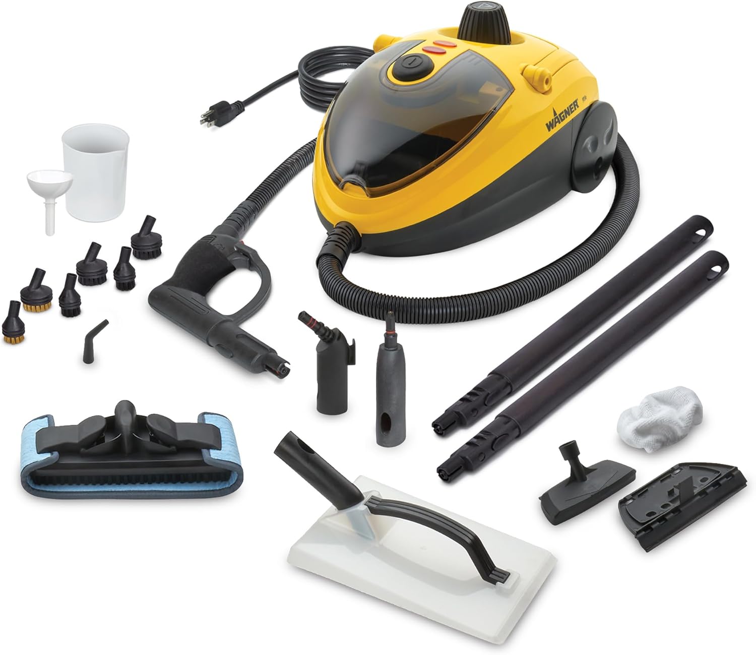 Wagner Spraytech 2494184 915e On-Demand Steam Cleaner & Wallpaper Removal, Multipurpose Power Steamer, 18 Attachments Included (Some Pieces Included in Storage Compartment) For Floor