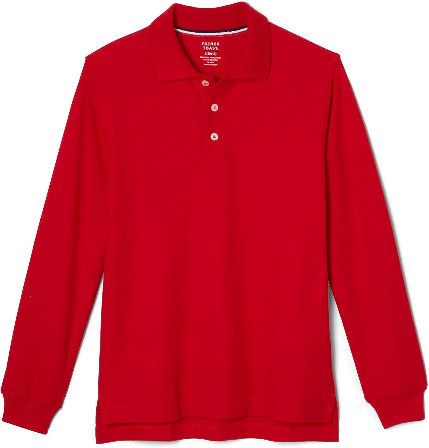 French Toast Pique Polo School Uniform Shirt with Long Sleeves for Boys and Girls