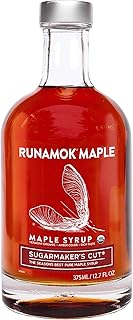 Runamok Maple Syrup Organic Sugarmaker's Cut - Grade A Vermont Maple Syrup, Amber Color, Rich Taste | Pure Organic Maple Syrup & 100% Natural | Classic Breakfast & Pancake Syrup | 12.68 Fl Oz (375mL)