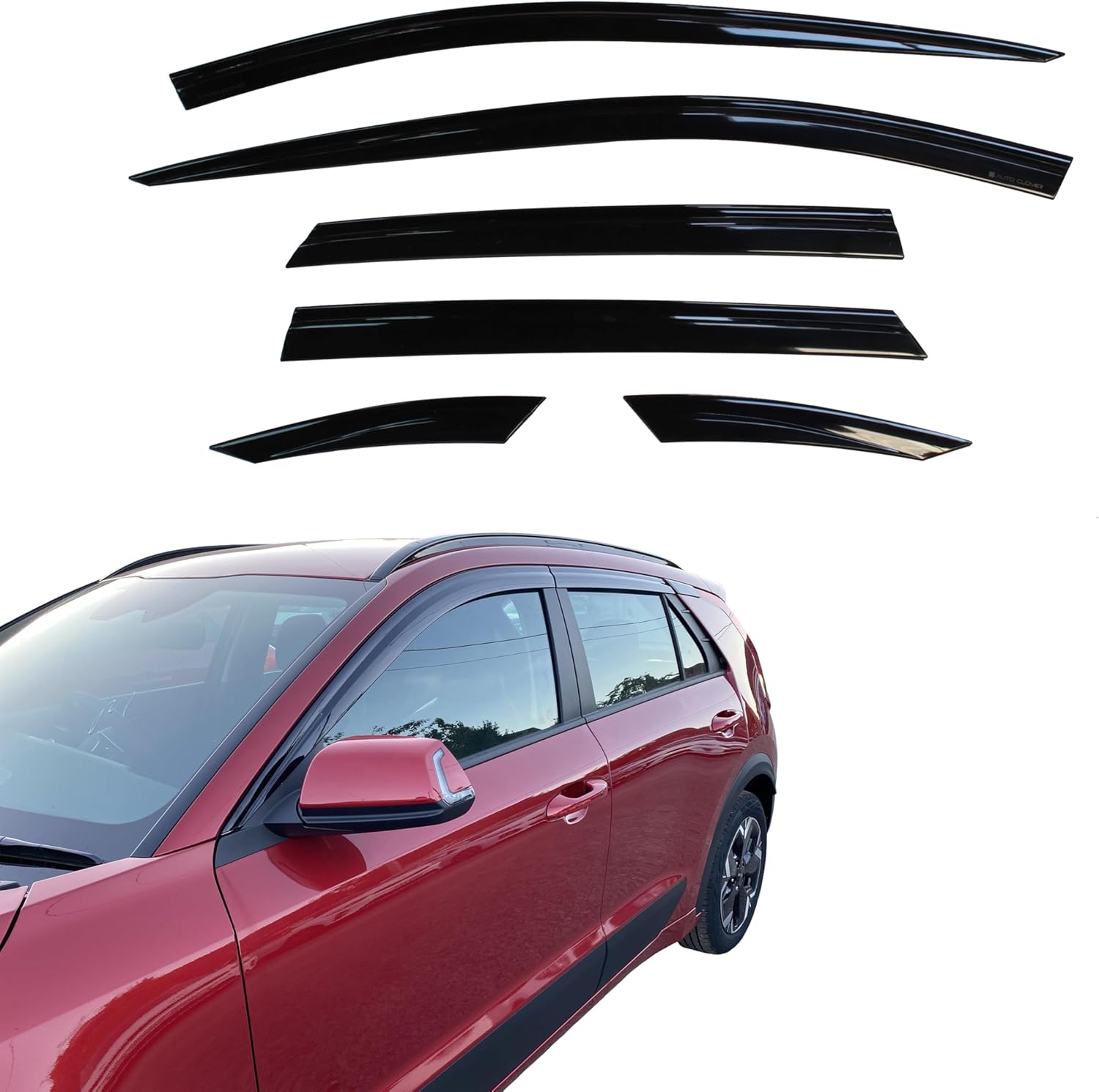 AUTO CLOVER Wind Deflectors Set for Kia Niro 2022+ (6 pieces)