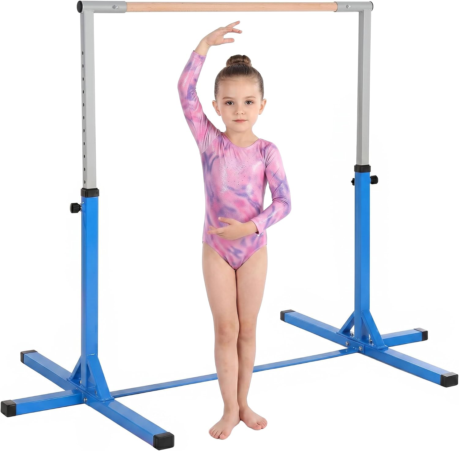 HOMCOM Gymnastics Bar 92-150 cm Height Adjustable for Kids