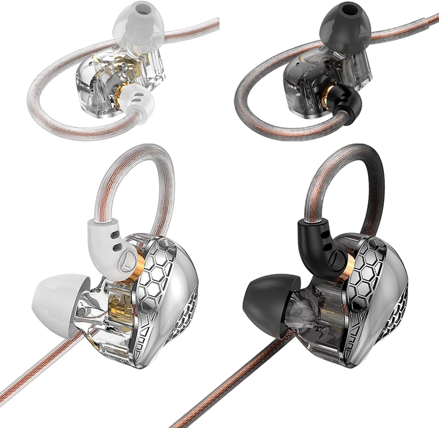 2 Pack in Ear Monitor Headphones, H89 IEM Earphones Wired Earbuds with Microphone for Gaming Music, Powerful Bass Crystal Clear Sound Ear Buds, Earbuds for Computer,School,PC,Students 3.5 Plug