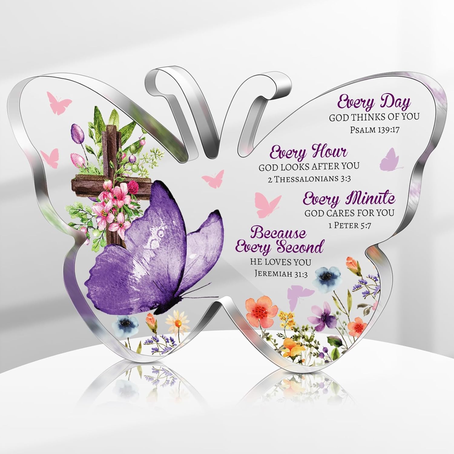 Gerrii Christian Gifts for Women Inspirational Religious Gifts for Her Bible Verse Desk Decor Spiritual Acrylic Plaque Decorative Sign for Birthday Mom Sister Friend(Cute)