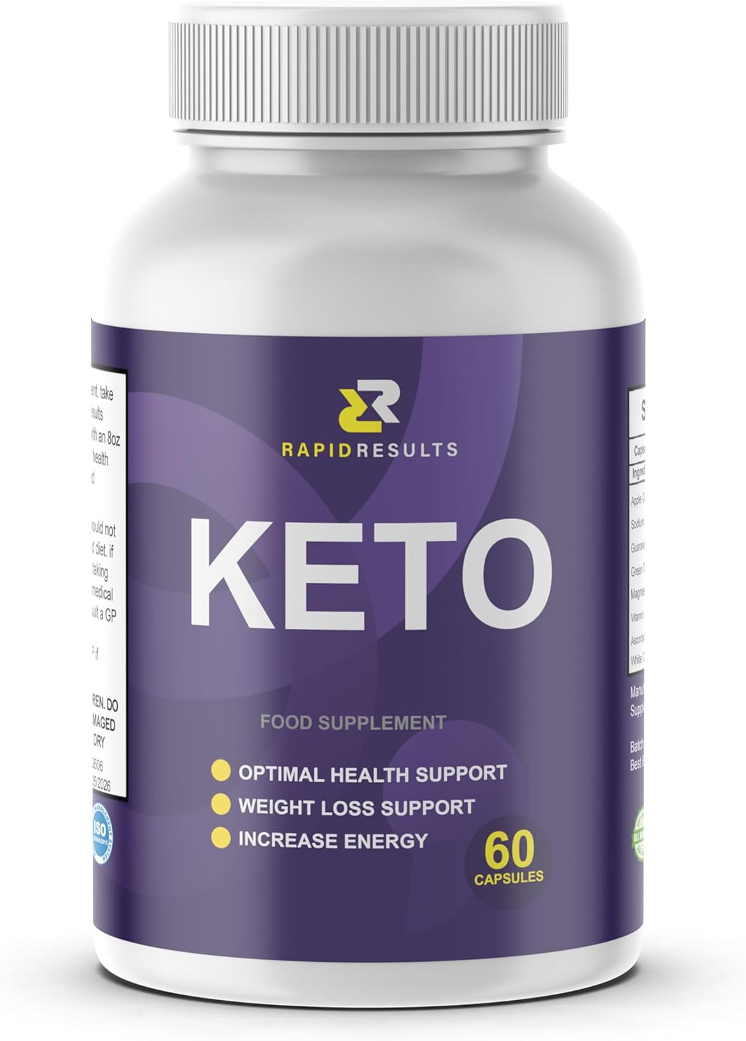 Rapid Results Keto - Best Weight Management Capsules - Natural Ingredients - Support for Men & Women- 1 Month Supply - Fitness Hero Supplements