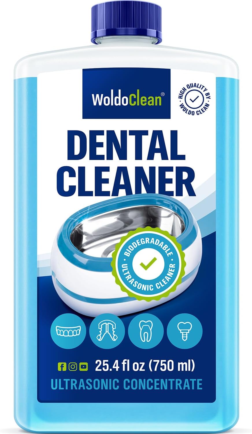 Ultrasonic Cleaner Solution for Dentures & Retainers - 25,36 fl oz Concentrate for ultrasonic Machines
