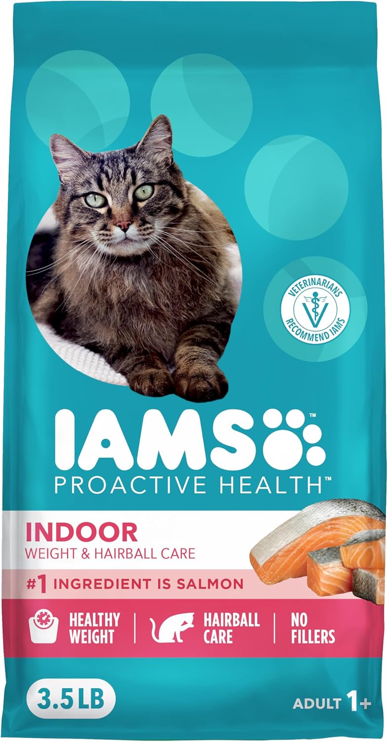 IAMS Proactive Health Indoor Dry Cat Food, Salmon, 3.5 lb